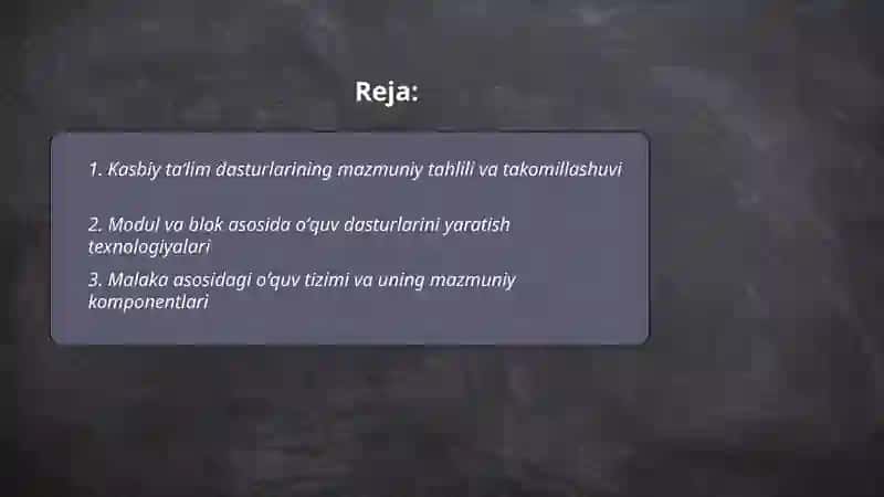 Kasbiy taʼlim mazmuni va texnologiyalari 2