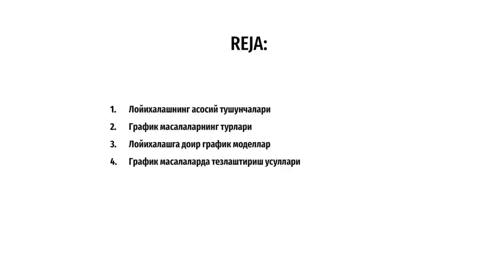 Лойихалашга доир график масалалар 2