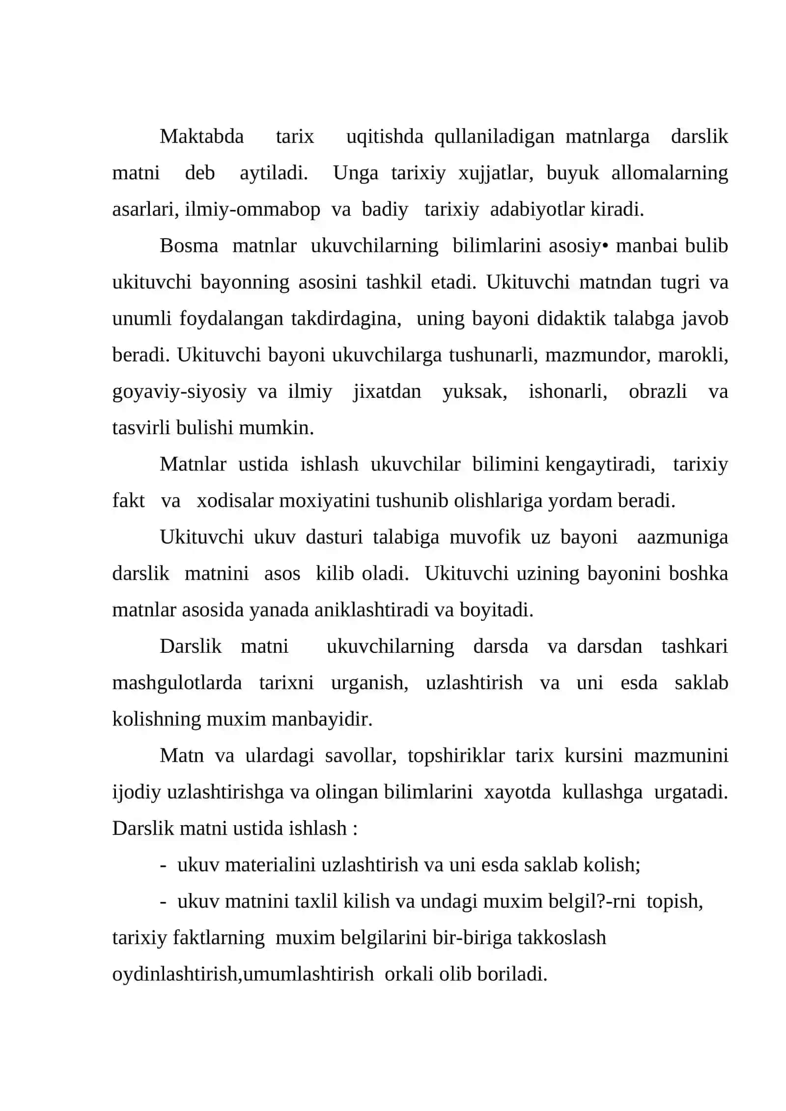 Matnlar bilan ishlash asoslari 2