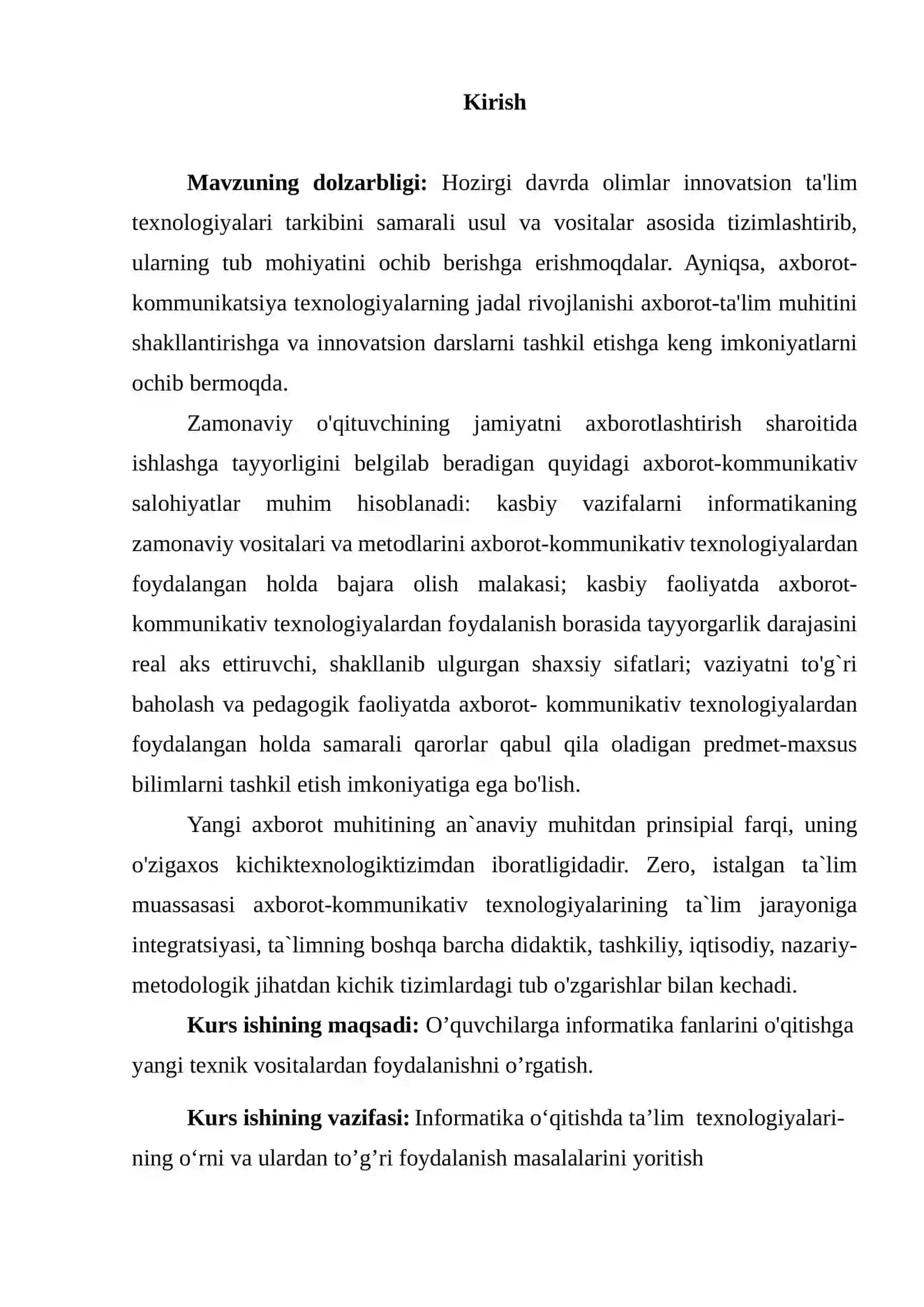 TA'LIM JARAYONIDA INFORMATIKA O'QITISH METODIKASI 2