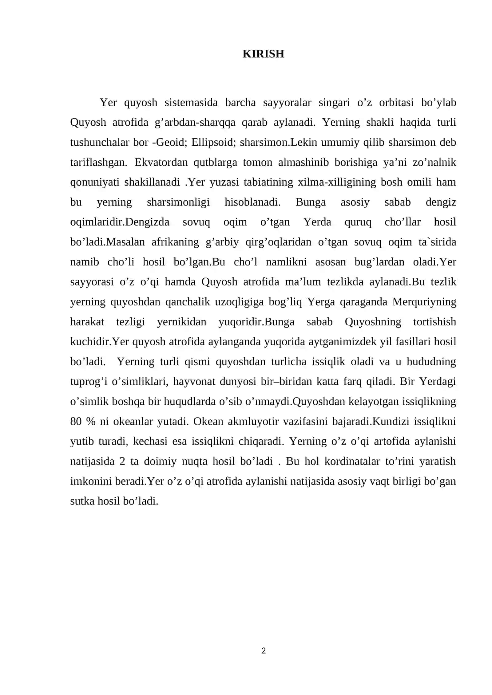 YER SHARI HARAKATLARI VA UNING GEOGRAFIK OQIBATLARI 2