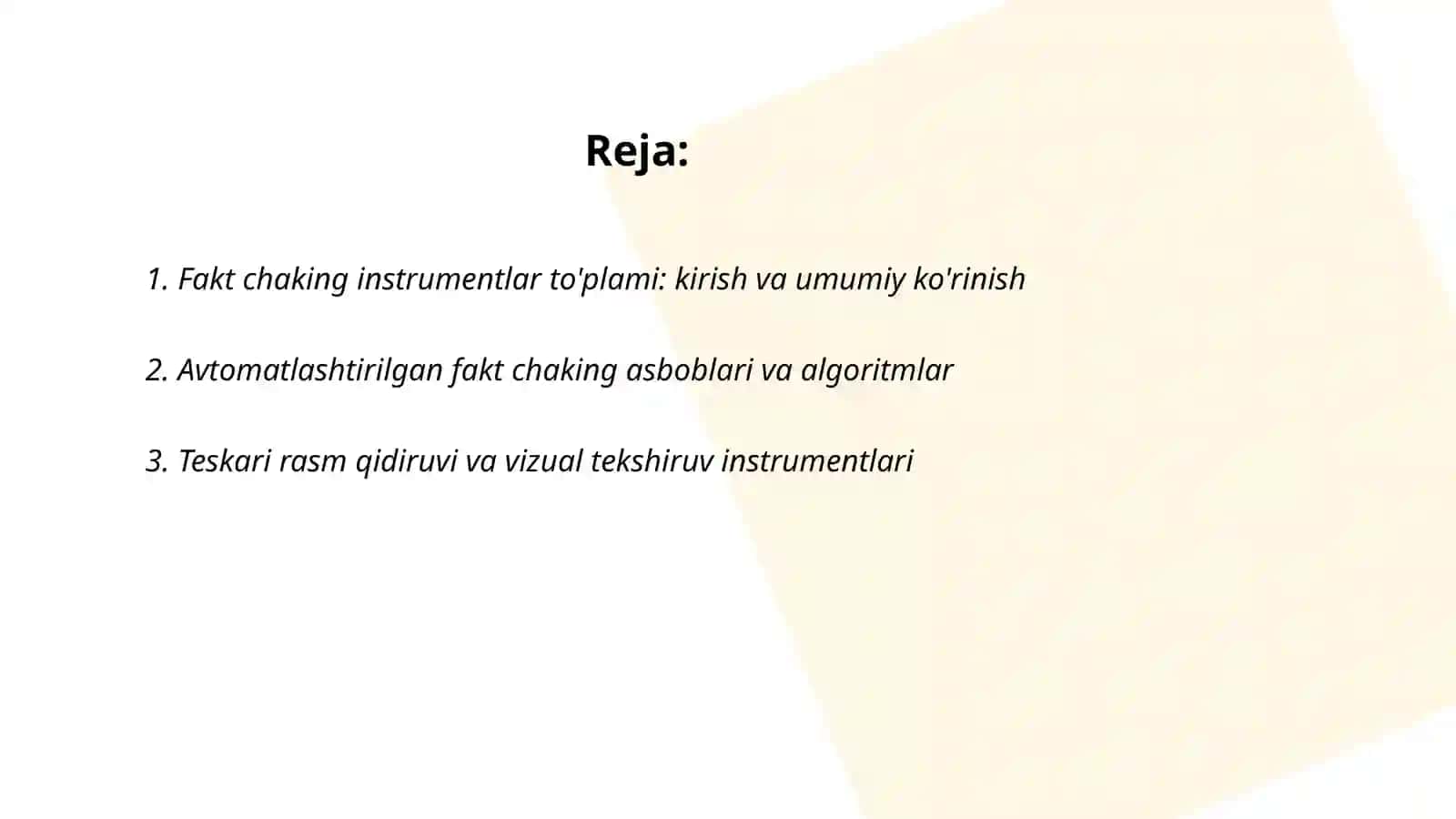 Fakt chaking instrumentlar to'plami 2