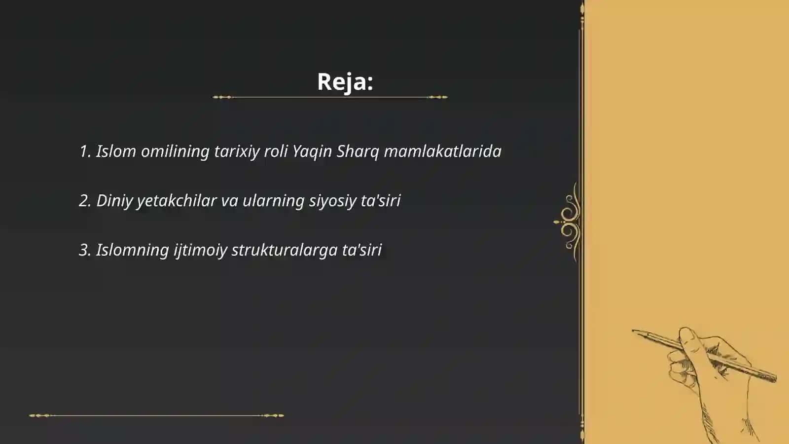 Islom omilining Yaqin Sharq mamlakatlaridagi o'rni va ta'siri 2