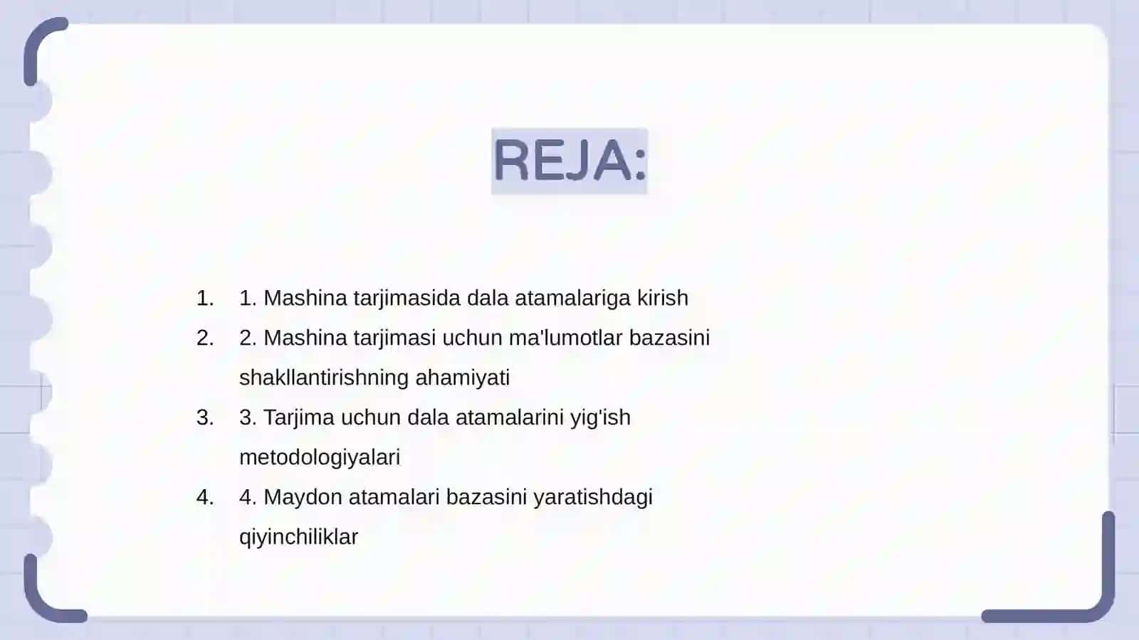 Mashina tarjimasi uchun sohaviy terminlar  bazasini shakllantirish 2