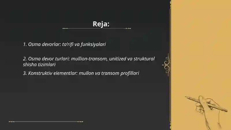 Osma devorlar va ularnig konstruktiv elmentlari 2