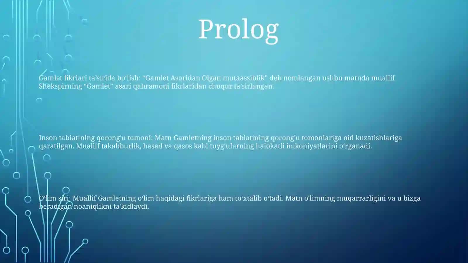 Hamlet Asaridan Olgan Taassurot 2