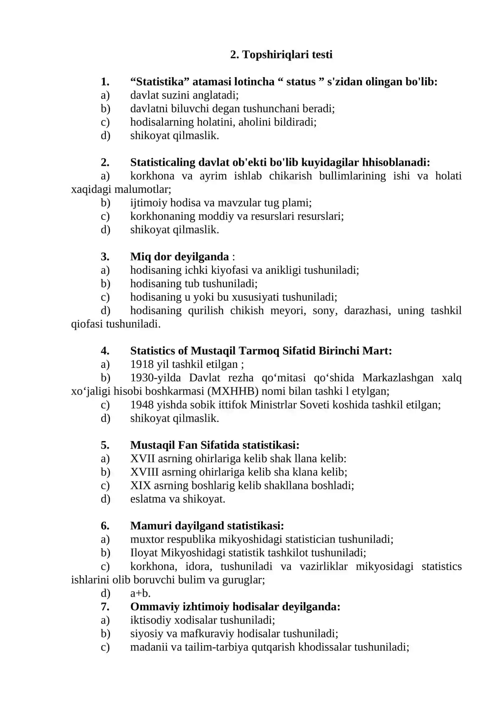 O'zbekistonda statistika fanining rivojlanishi 2