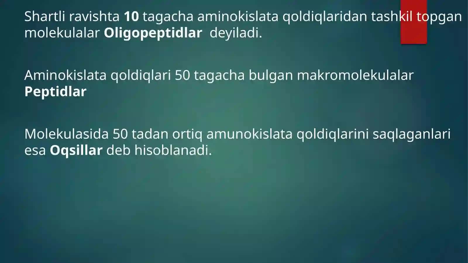 Peptidlar va oqsillar 2