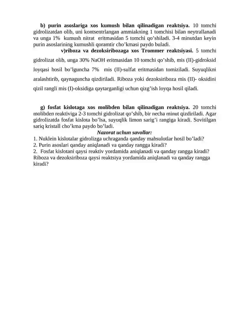 Nukleoproteinlarning kimyoviy tarkibi 2