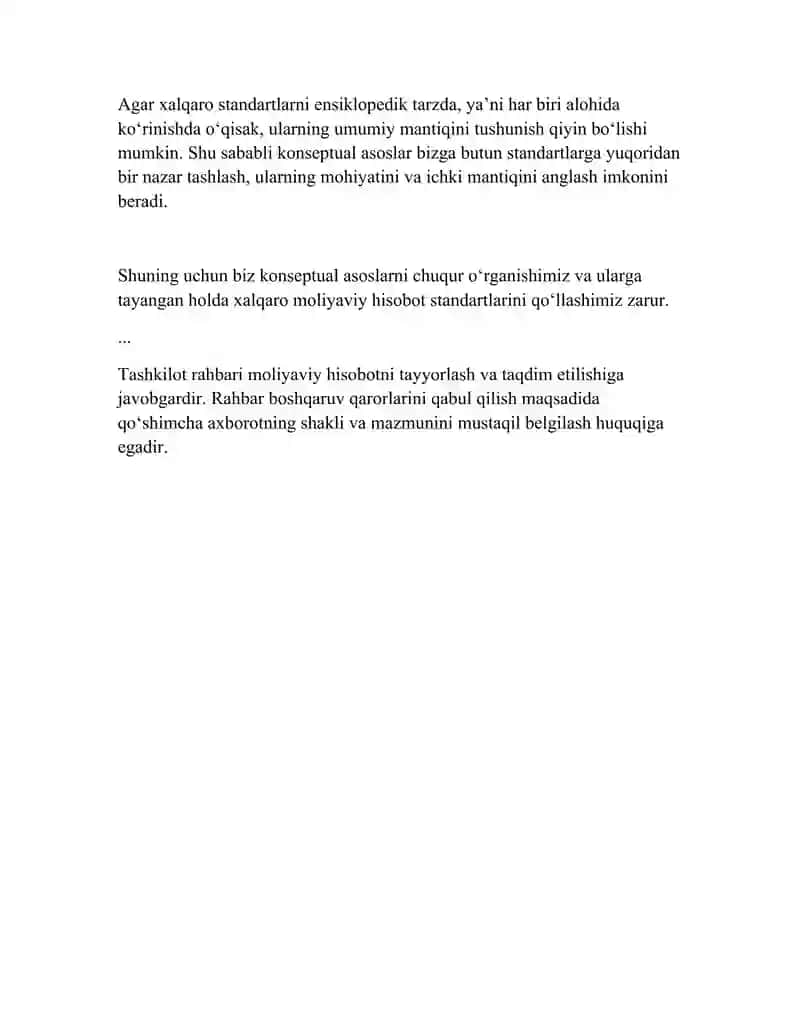 Moliyaviy hisobotlarning konseptual asoslari 2