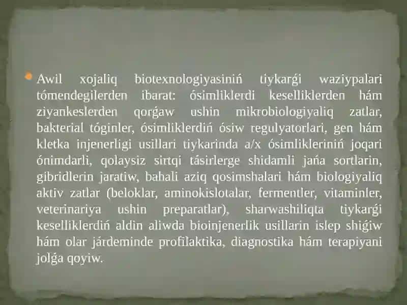 Biotexnologiyatuwrı 2