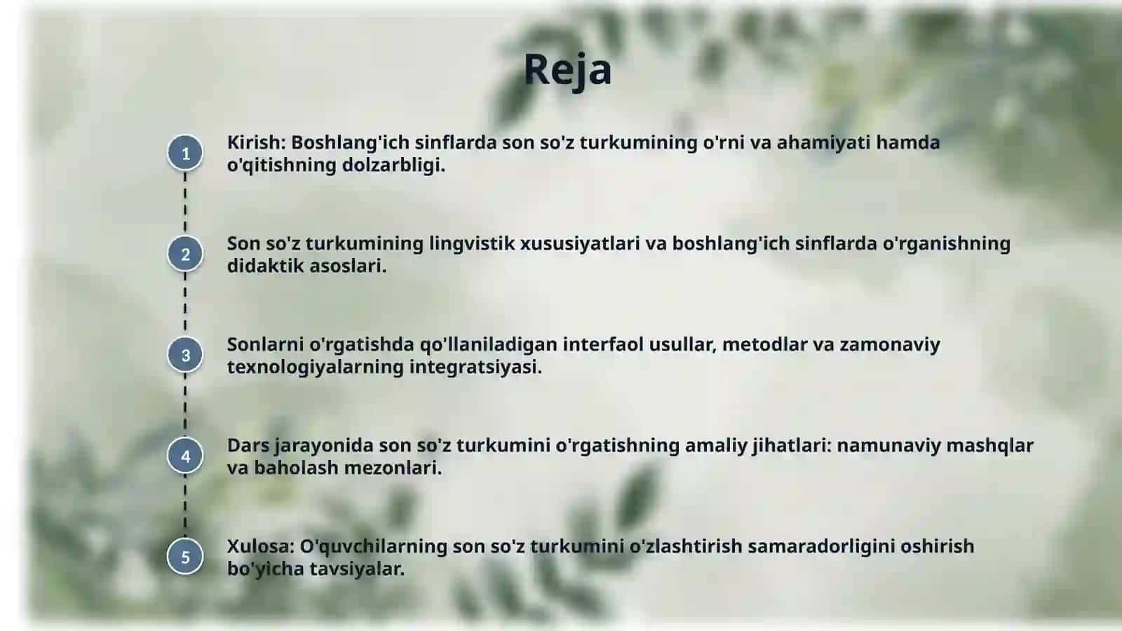 Boshlang'ich sinflarda son so'z turkumini o'rgatish uslubiyati 2