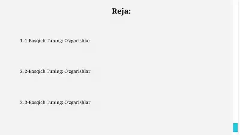1-bosqich Tuning: Transmissiya O'zgarishlari 2