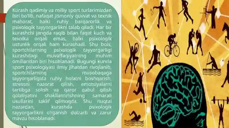 Kurashda psixologik tayyorgarlik to'g'risida tushuncha. 2