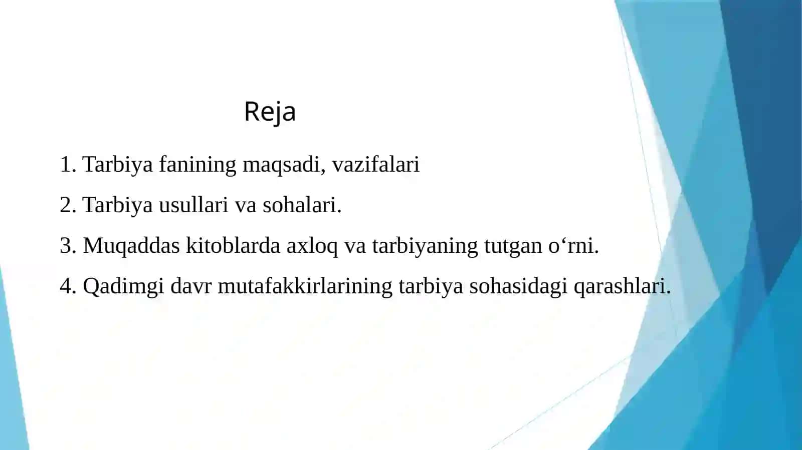 Tarbiya insonni komillikka eltuvchi ilm sifatida 2