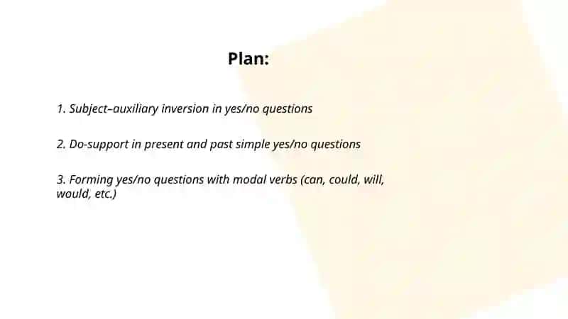 Subject–auxiliary inversion in yes/no questions 2
