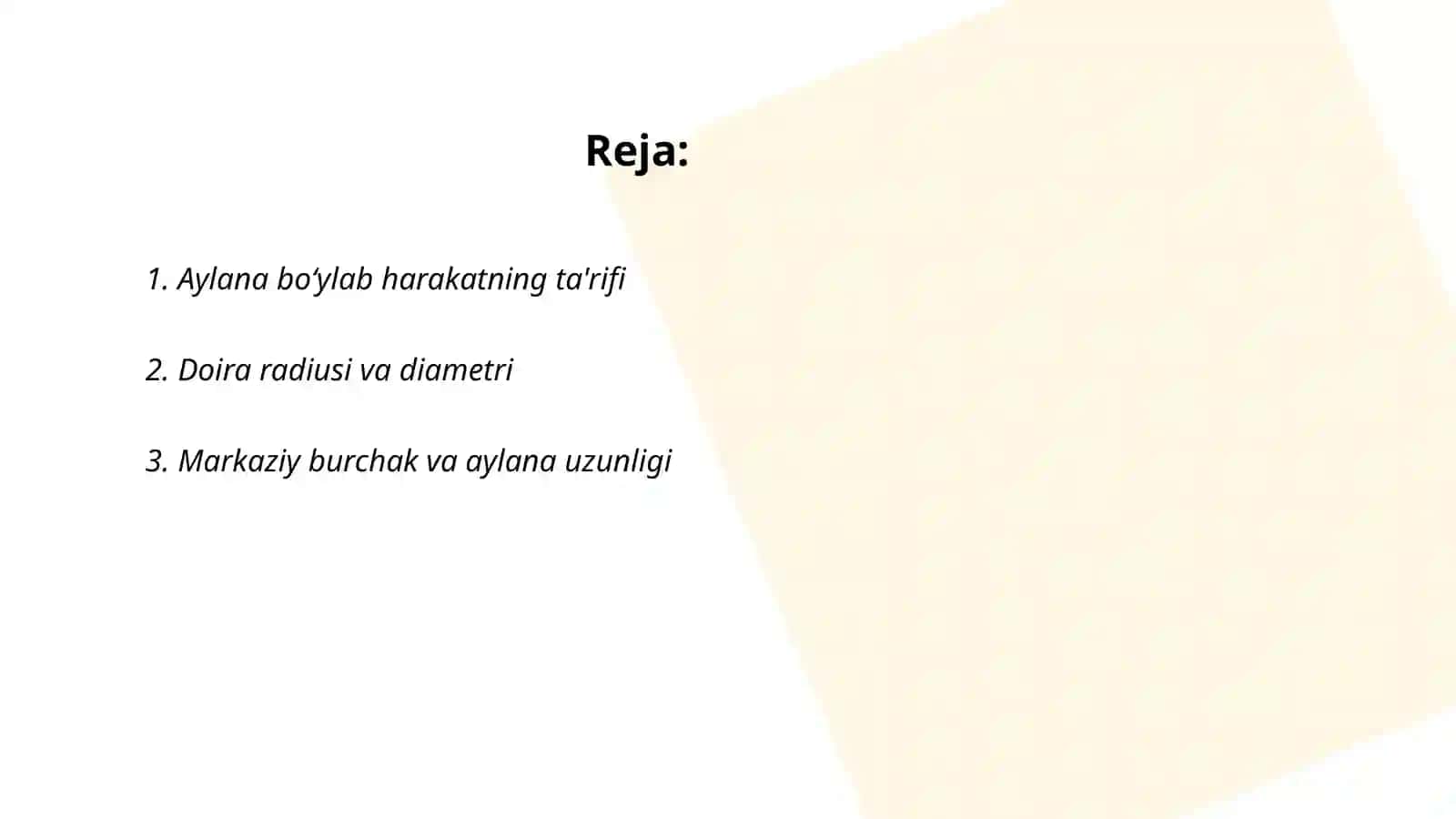 Aylana boʻylab harakati 2