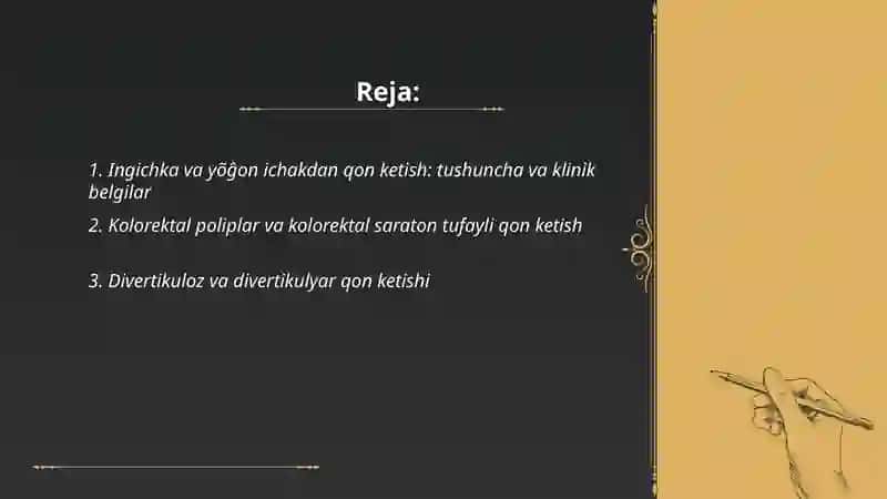 Ingichka va yõĝon ichakdan qon ketish 2