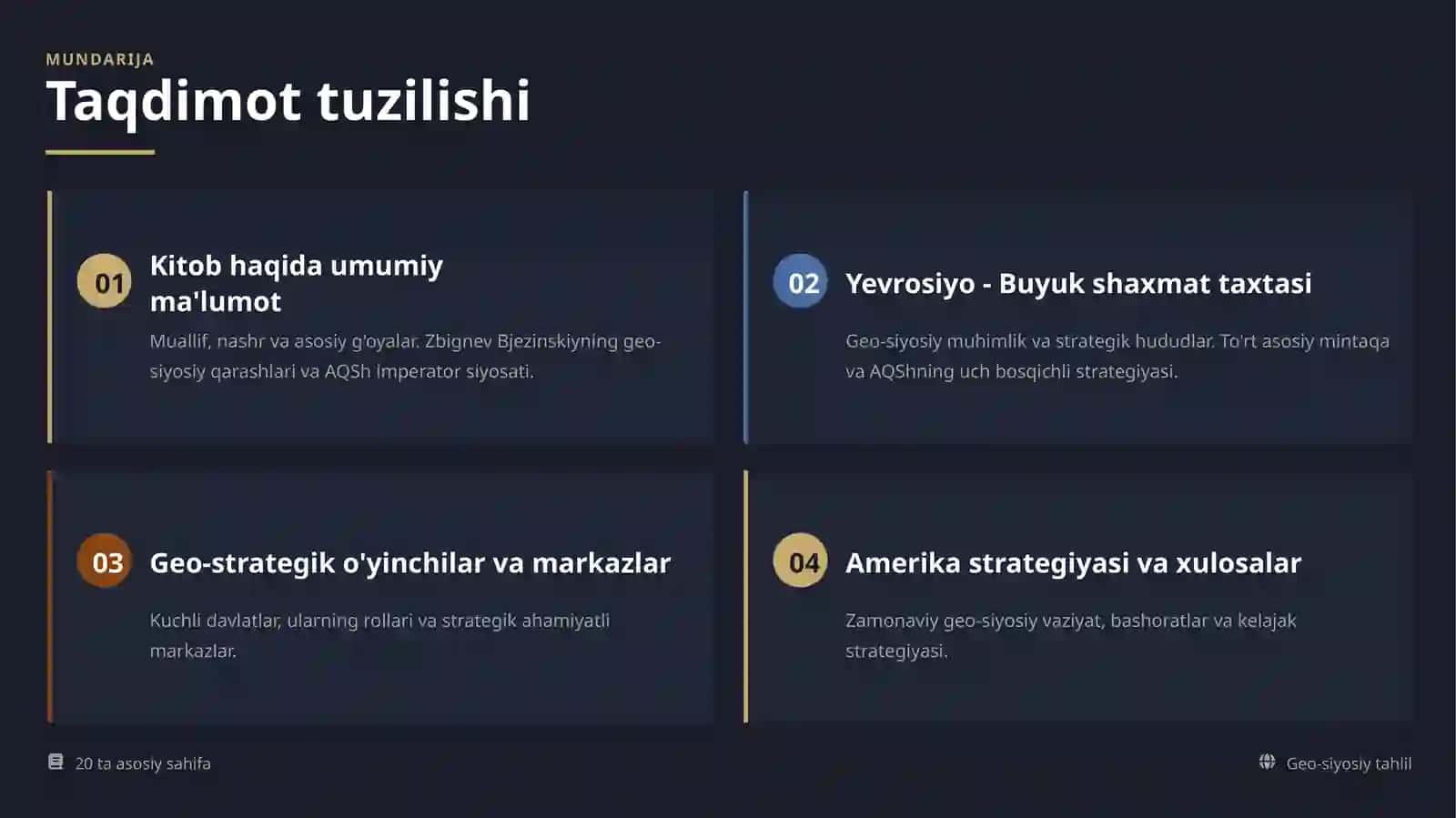 Zbignev Bjezinskiyning "Buyuk shaxmat taxtasi" kitobi tahlili 2