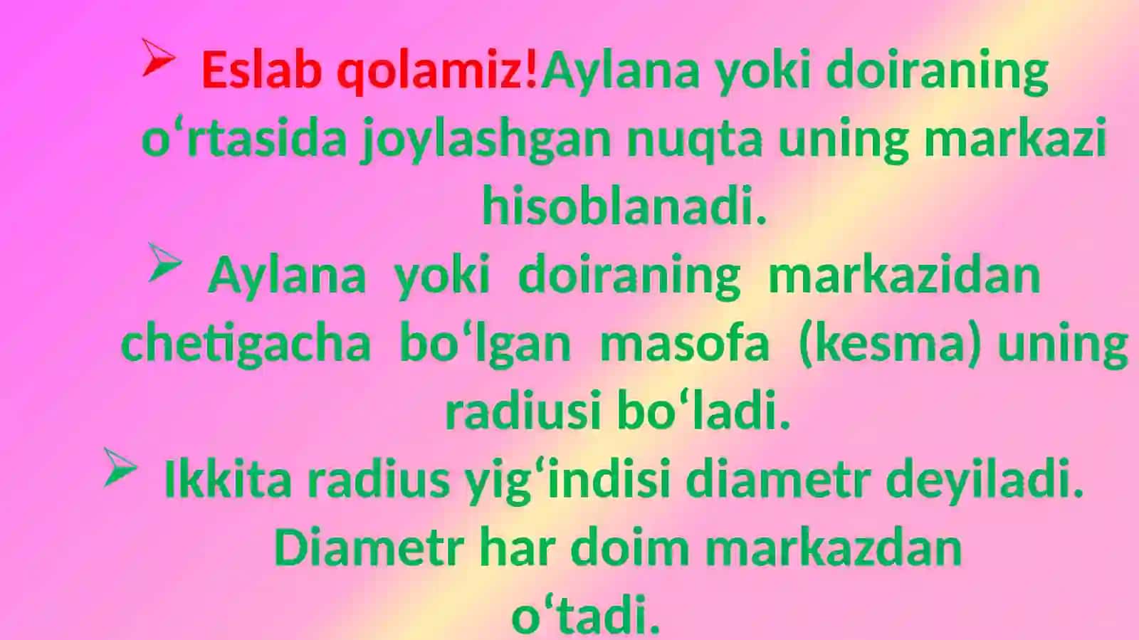 Aylana va doira 2