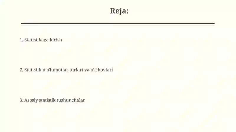 Statistikafanigakirish 2