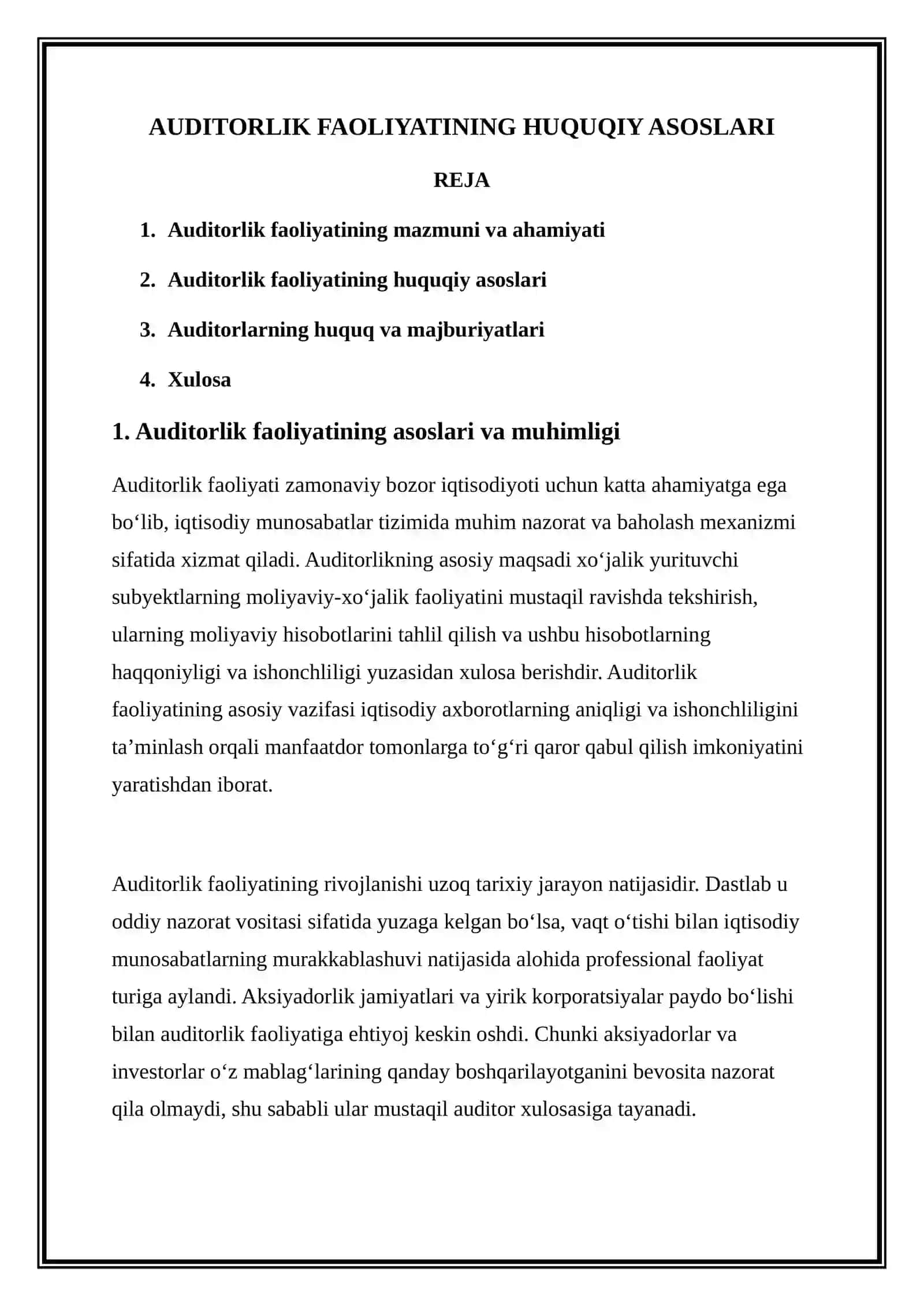 AUDITORLIK FAOLIYATINING HUQUQIY ASOSLARI 2