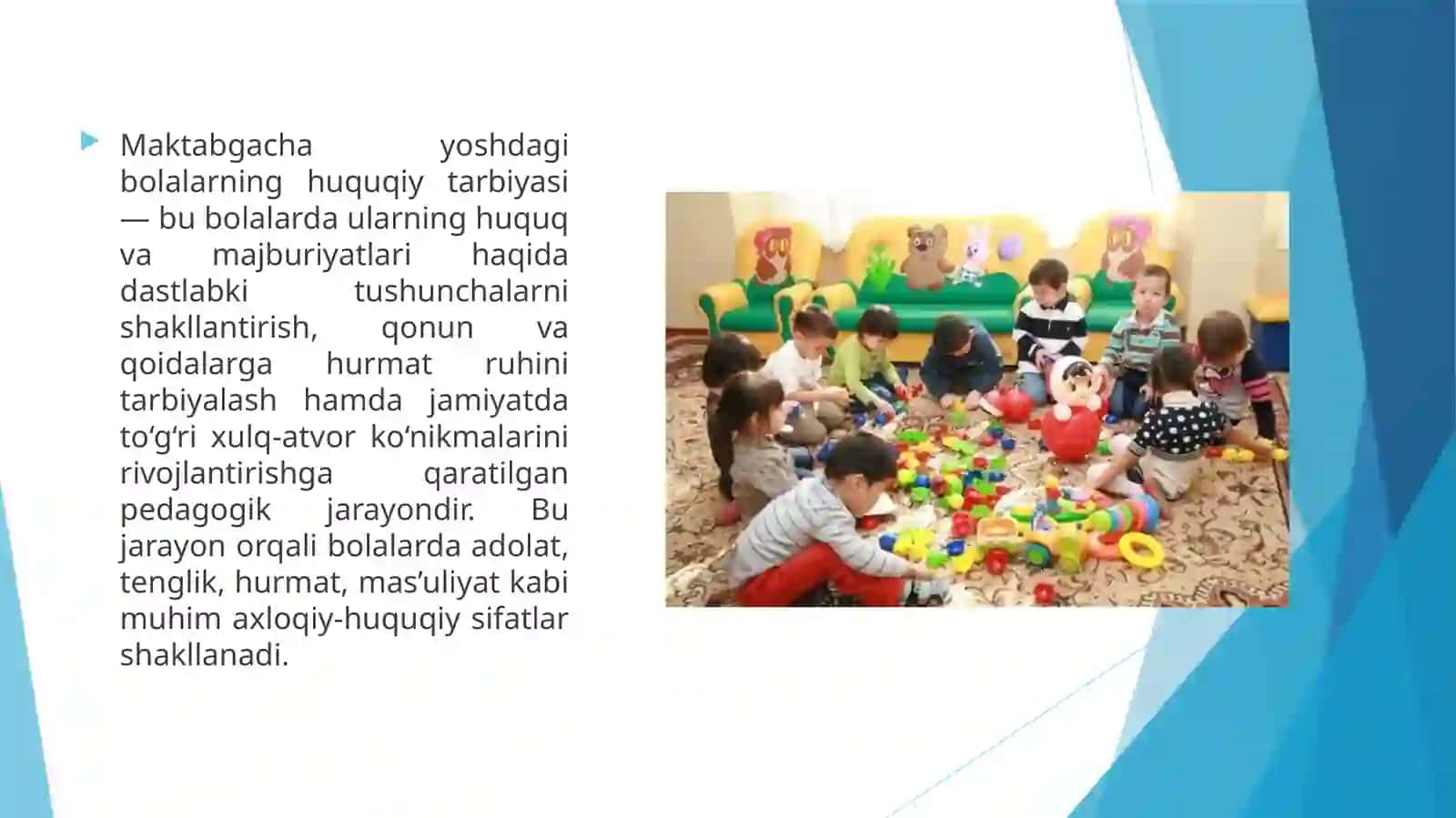 Maktabgacha yoshdagi bolalarning huquqiy tarbiyasi 2