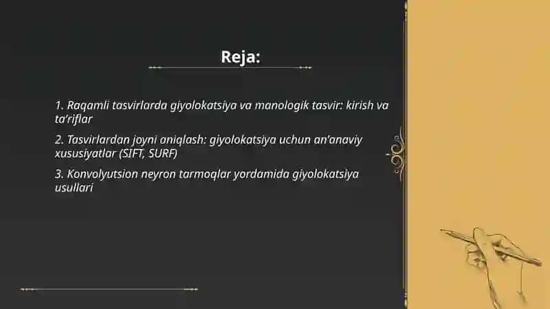 Raqamli tasvirlarda giyolokatsiya va manologik tasvir 2