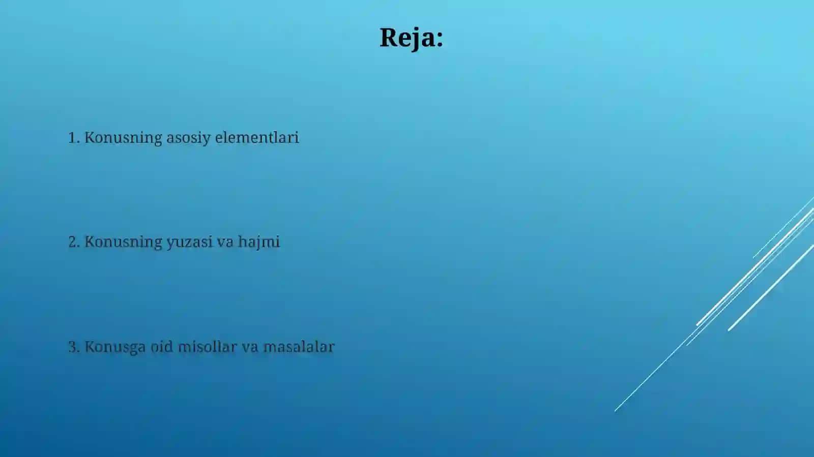Streometriyada Konus mavzusi 2
