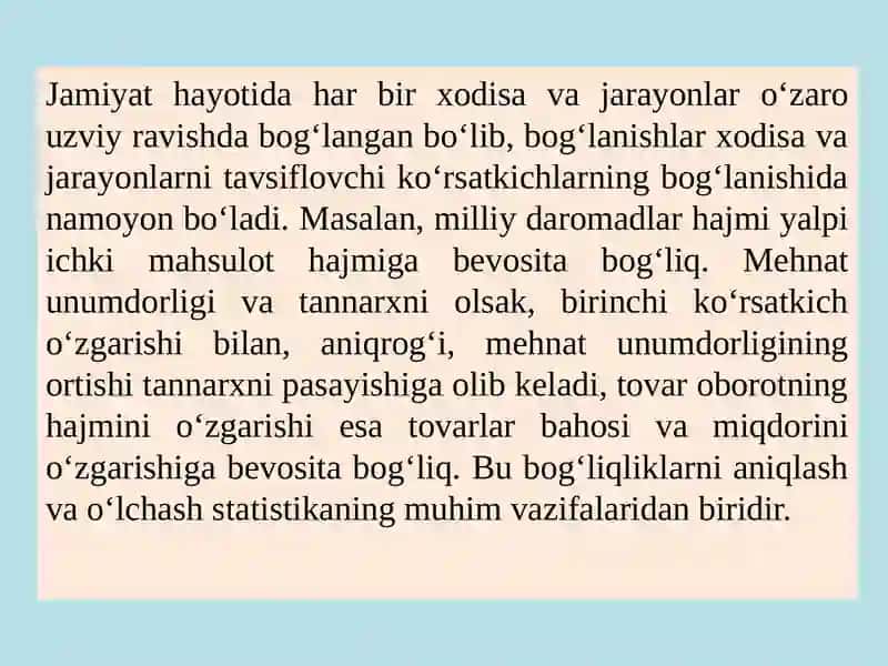 KORRELYATSION VA REGRESSION TAHLIL 2