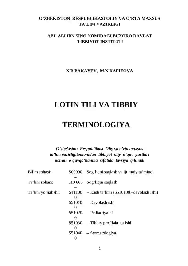 O’zbekiston RESPUBLIKASI OLIY VA O’RTA MAXSUS TA’LIM VAZIRLIGI 2