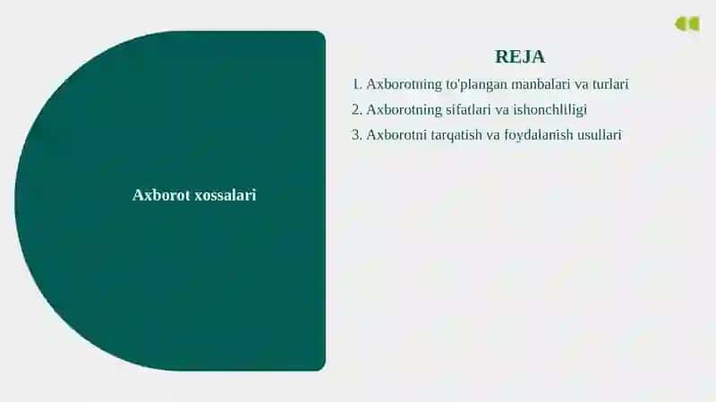 Axborot xossalari 2