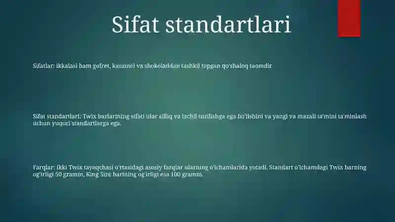 Twix Ni Sifat KoʻRsatkichlari 2