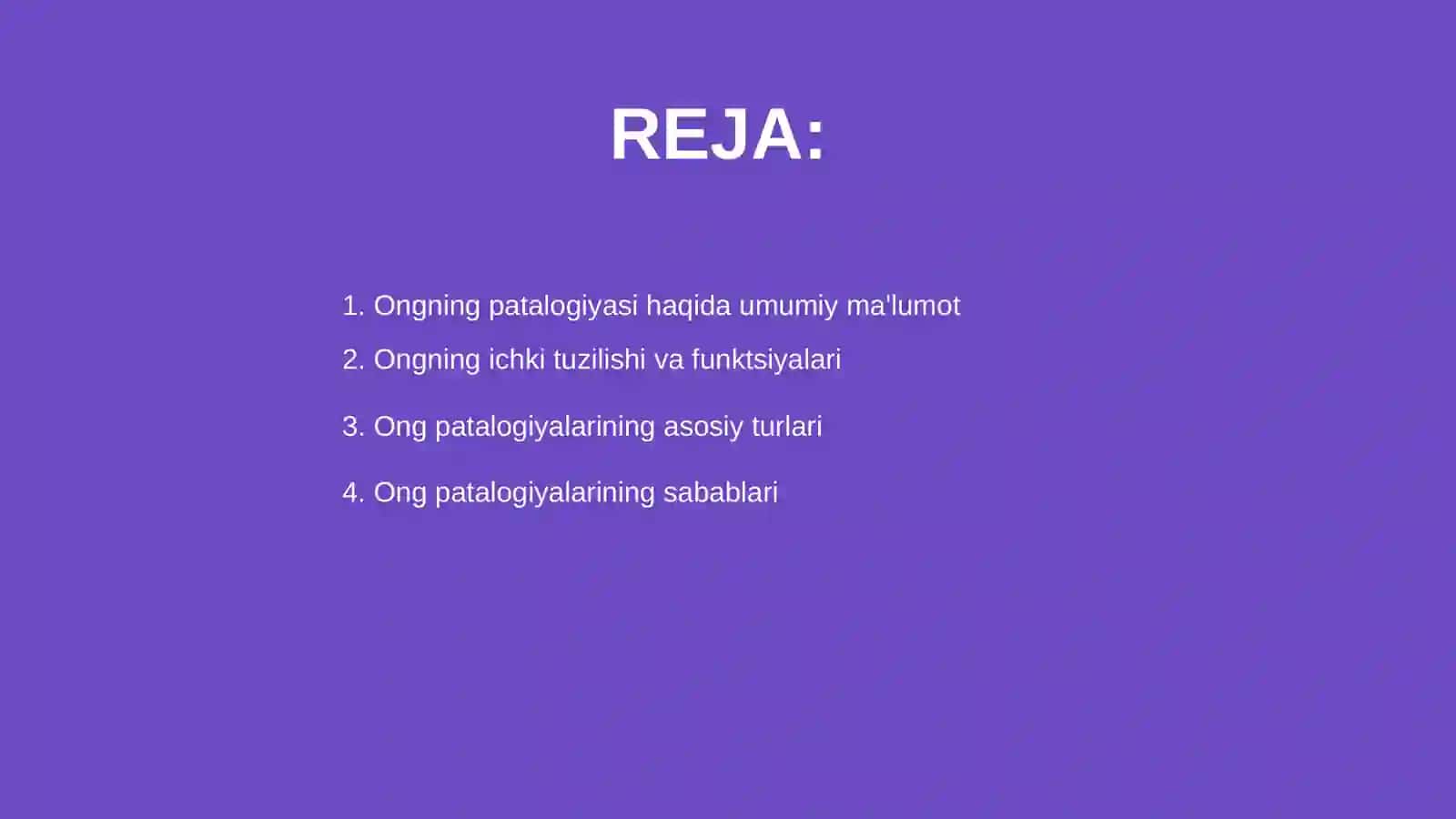 Ongning patalogiyasi va uning kasalliklari 2