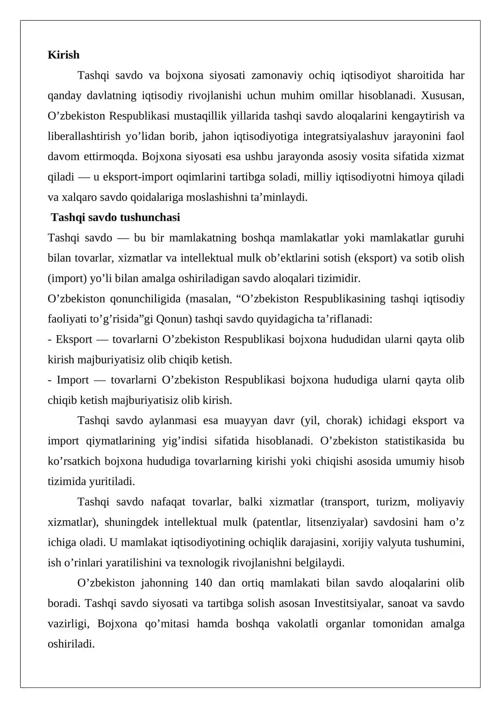 Bojxona siyosati tushunchasi va uning mazmuni 2