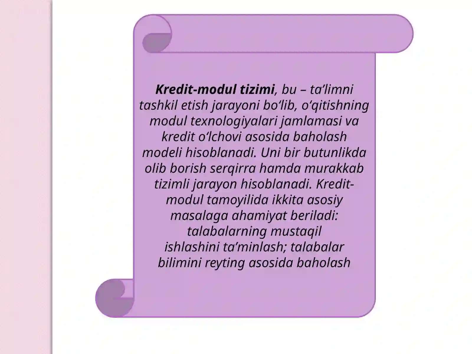 KREDIT-MODUL HAQIDA TUSHUNCHA 2