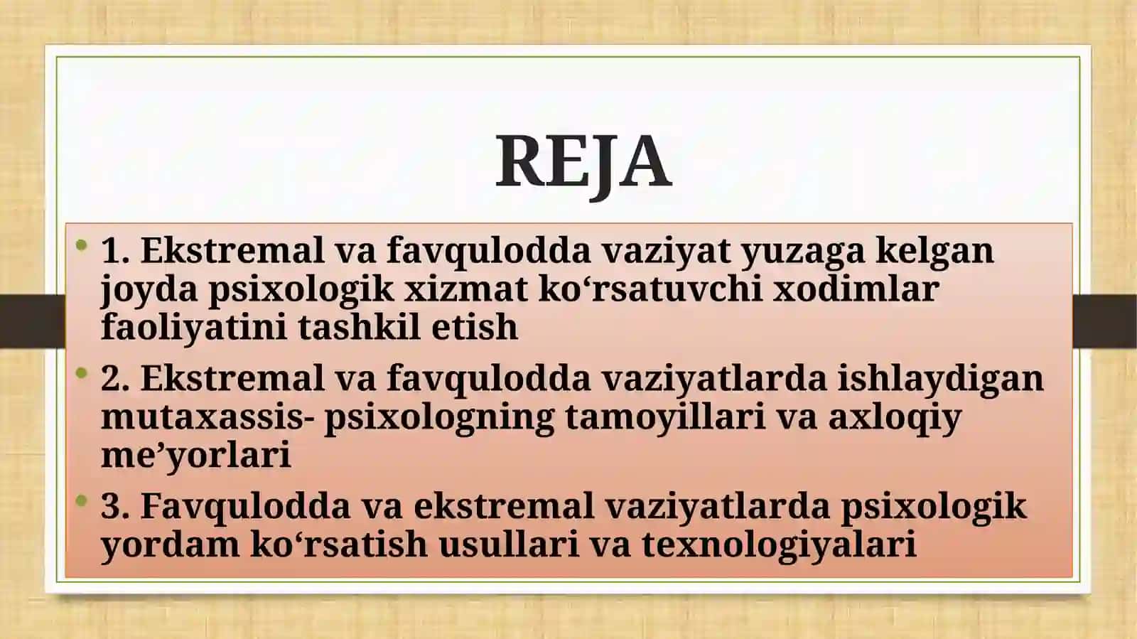 EKSTREMAL VAZIYATLAR PSIXOLOGIYASINING VAZIFALARI 2