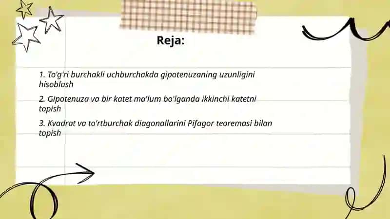 Pifagor teoremasining tadbiqlari 2