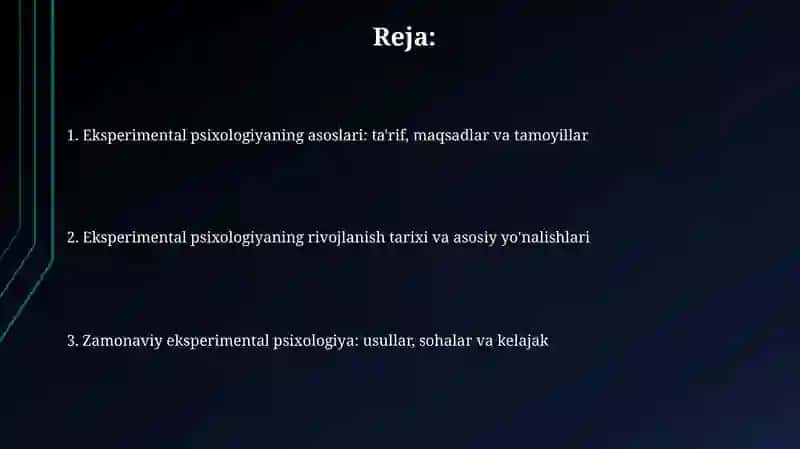 Eksperimental psixologiya haqida tushuncha va tarixi 2