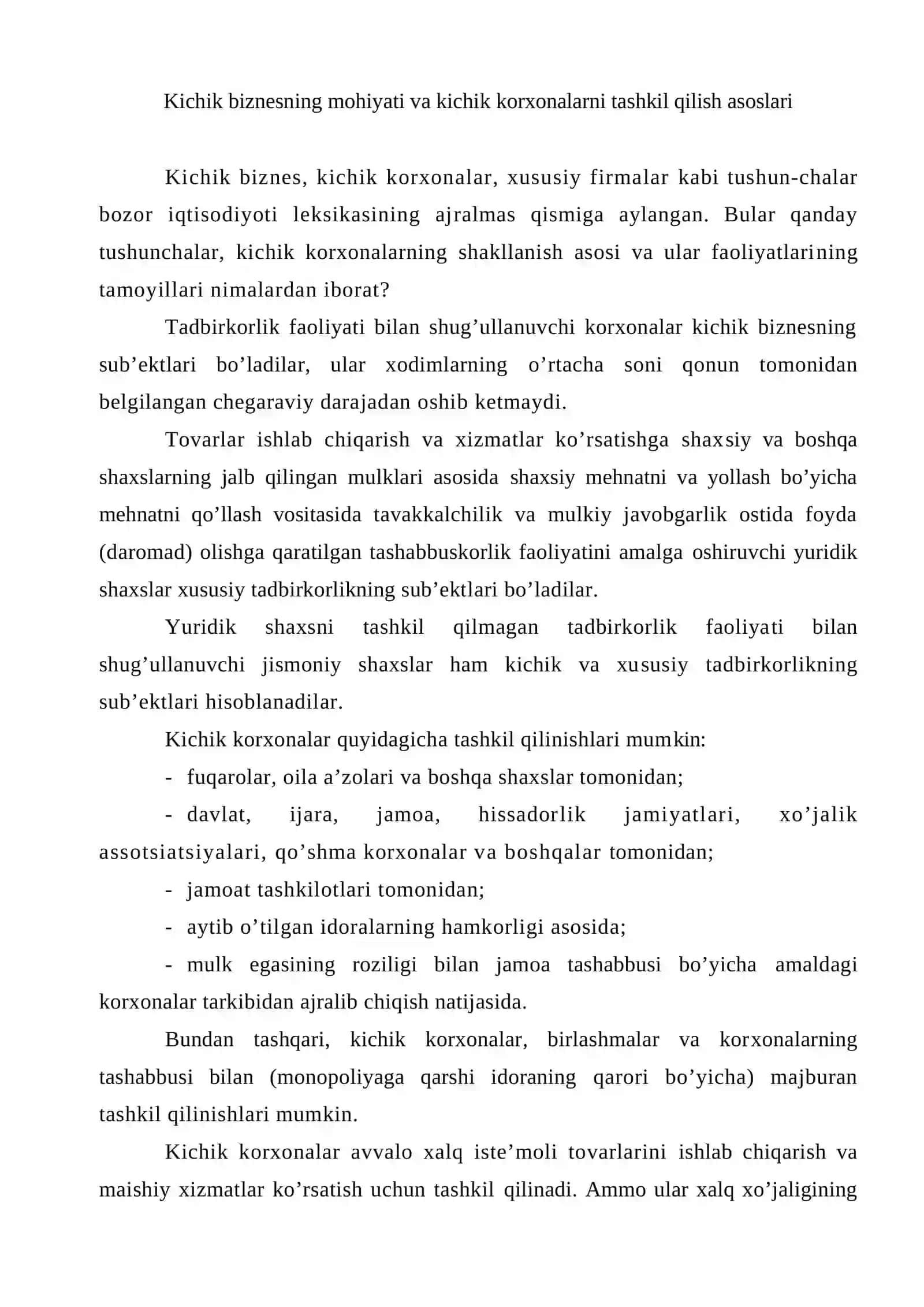 Tadbirkorlik faoliyati 2