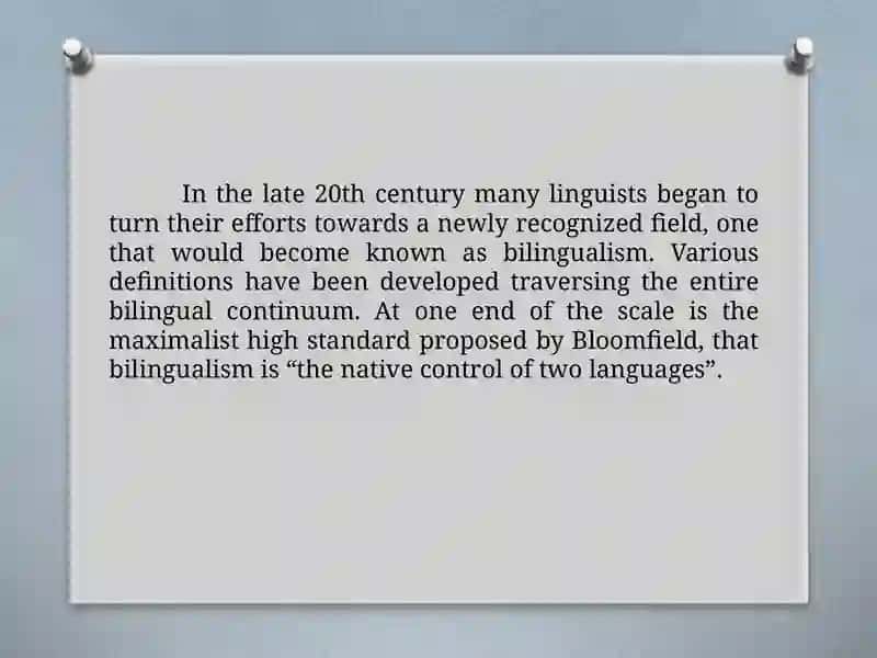 THE DESCRIPTION OF BILINGUALISM 2