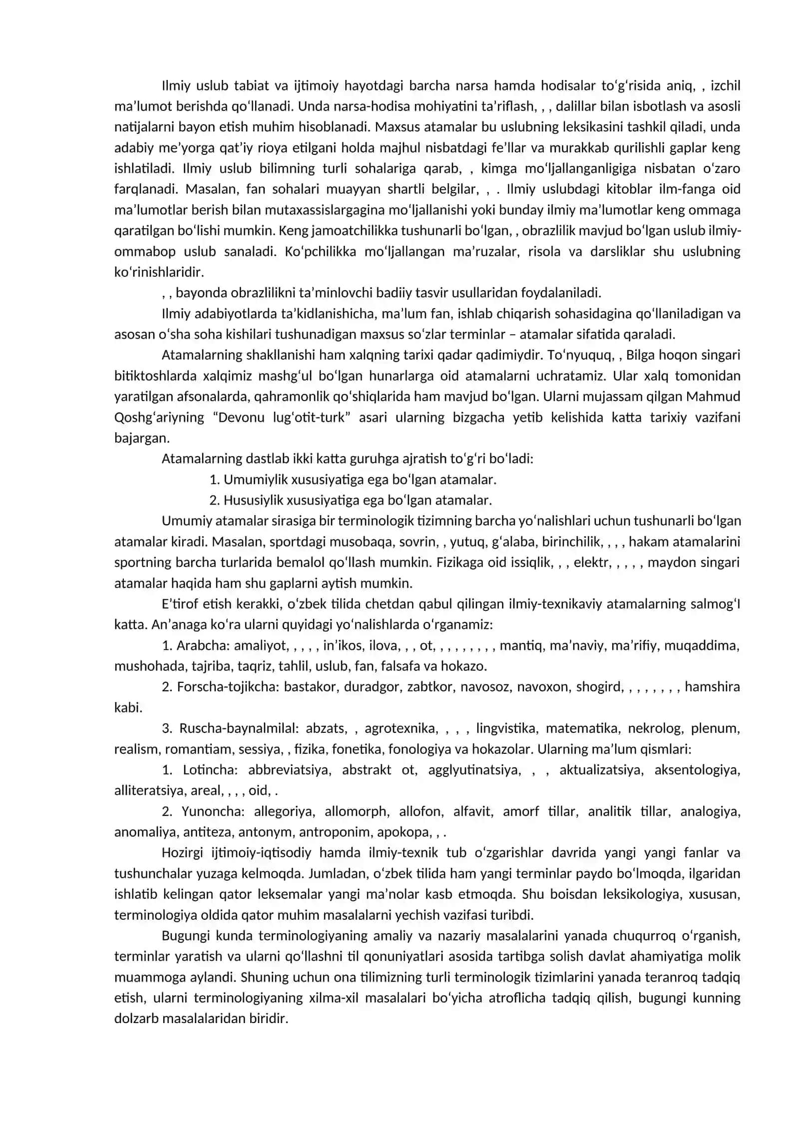 Ilmiy uslub va sohaviy terminlar 2