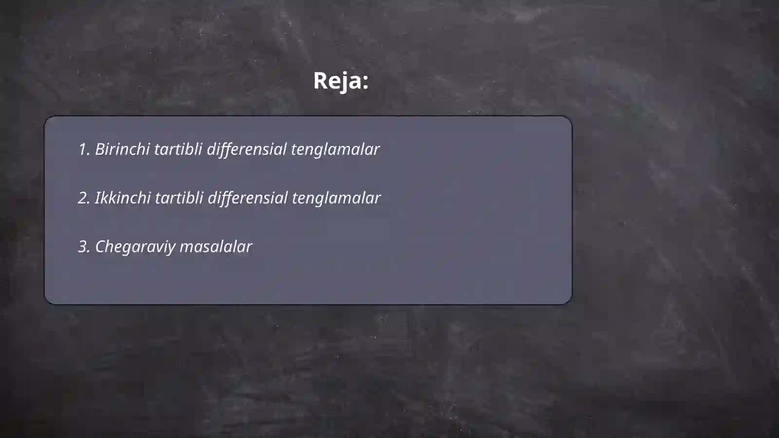 To'la differensial tenglama 2