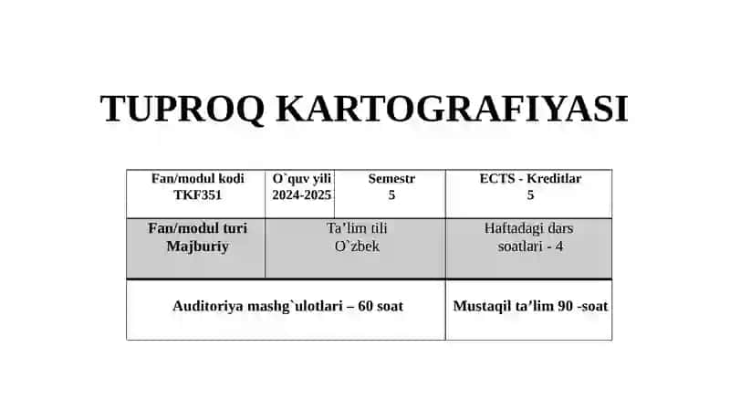 RAQAMLI TUPROQ KARTOGRAFIYASI 2