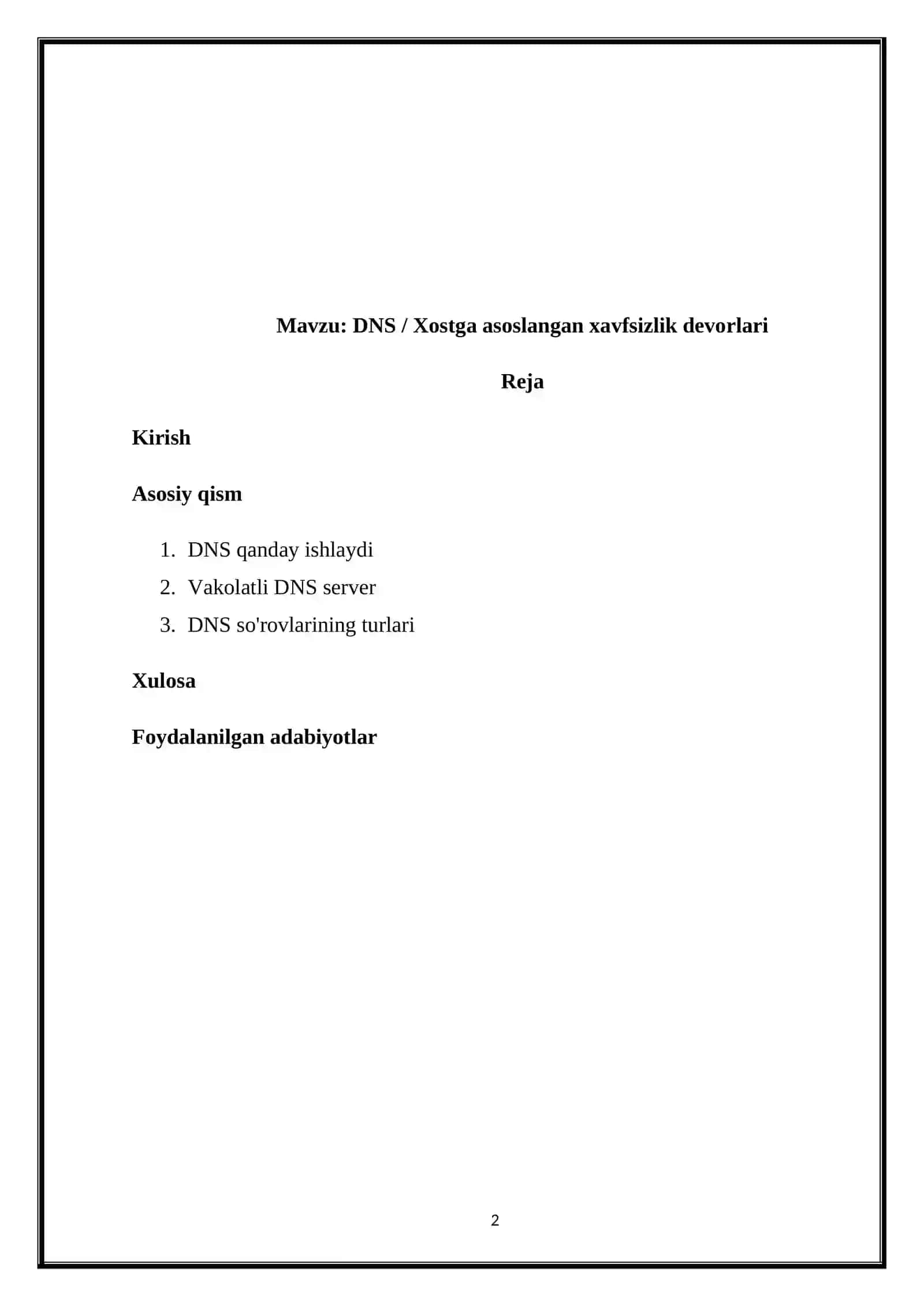 DNS Xostga asoslangan xavfsizlik devorlari 2