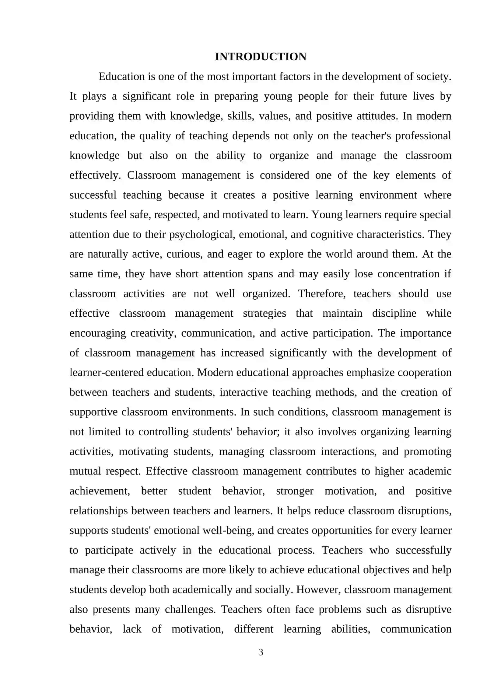 The Importance of Classroom Managment in Yozing Learner Education 2