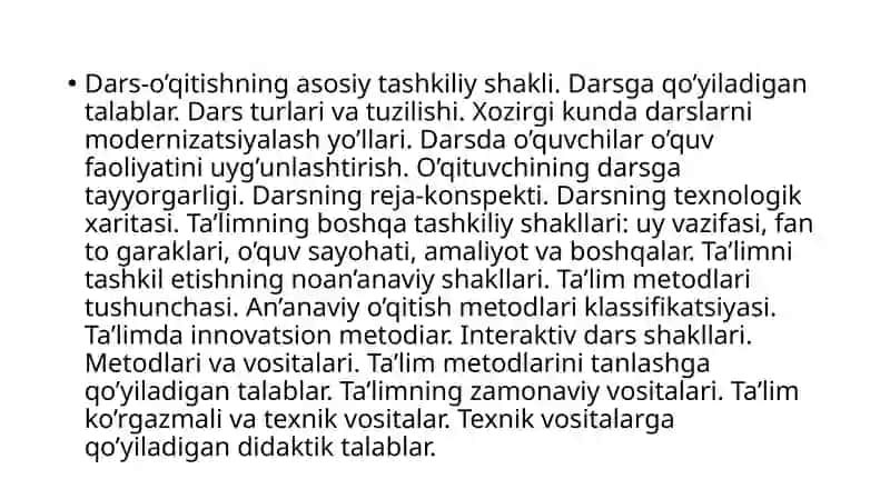 Ta'limni tashkil etish turlari va shakllari 2