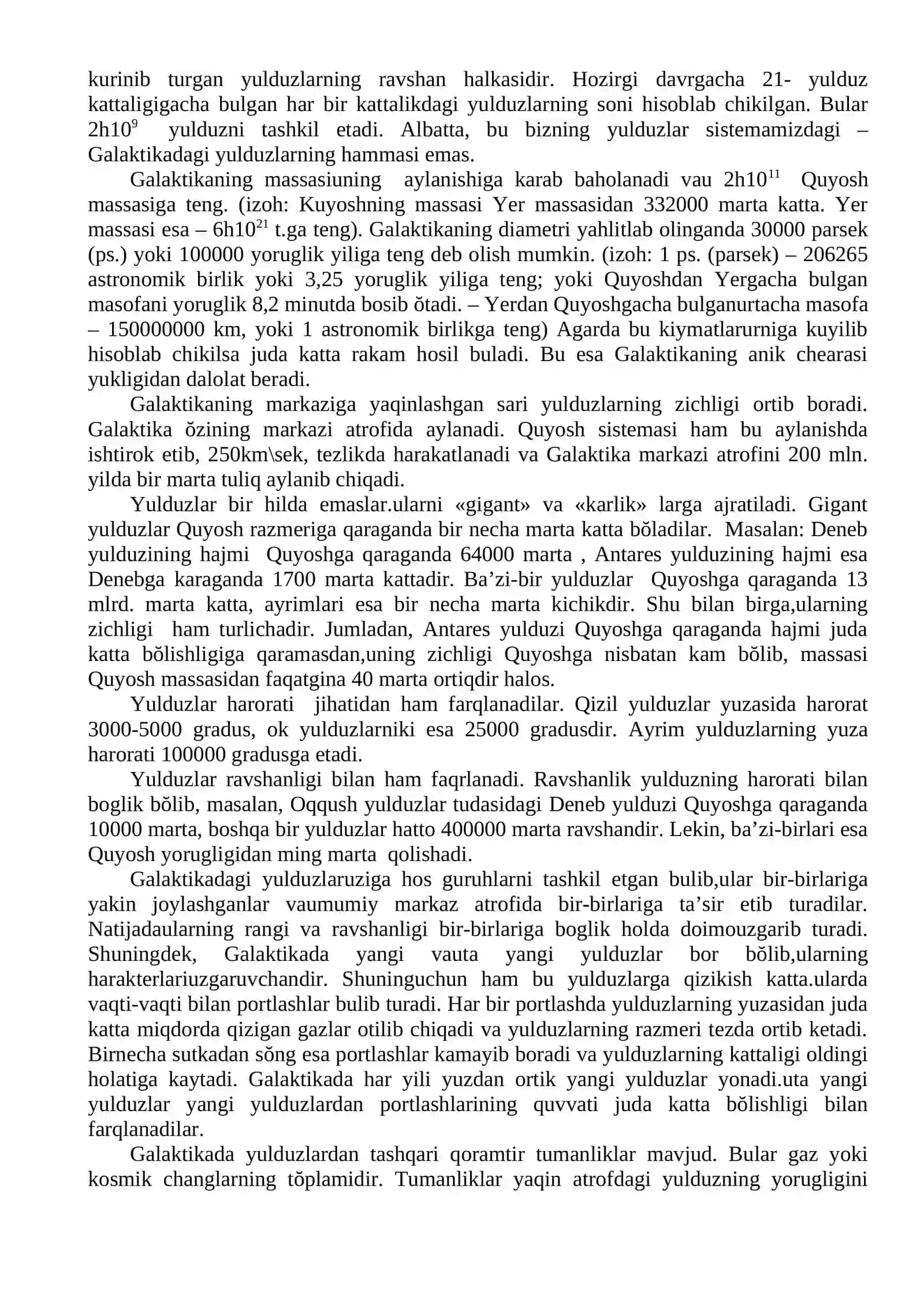 Koinot-Olam haqida umumiy tushuncha 2