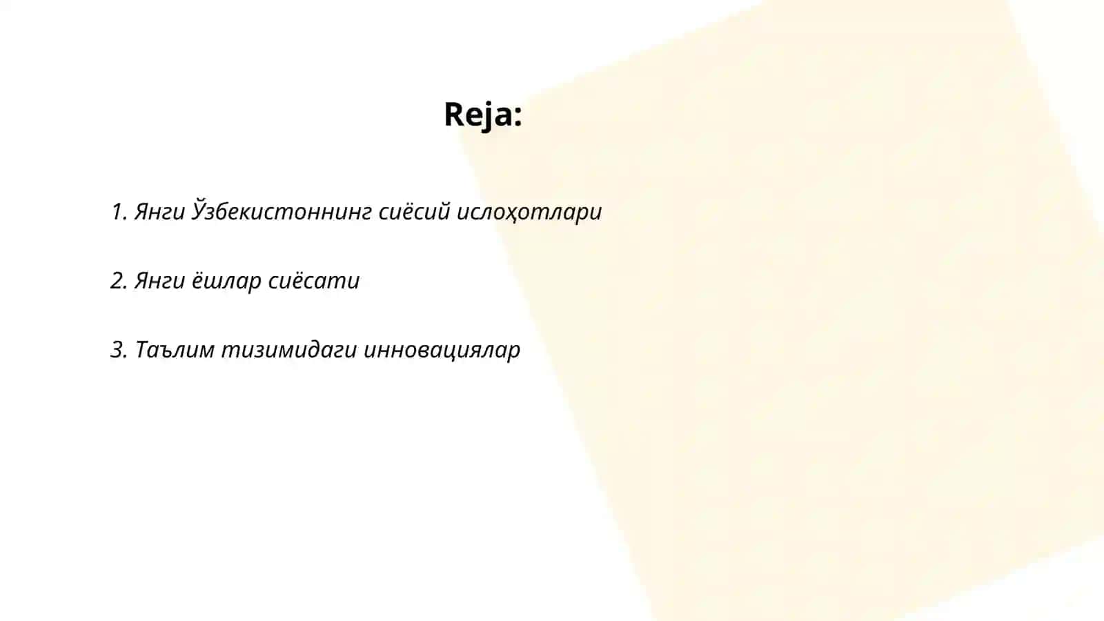 Янги Ўзбекистоннинг сиёсий ислоҳотлари 2