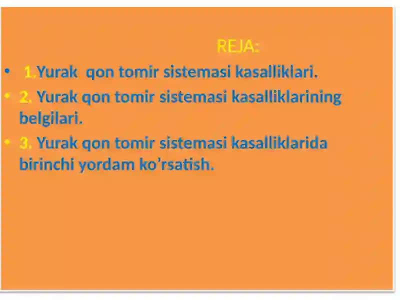 Yurak qon tomir sistemasi kasalliklari 2